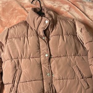 Women's Tan Puffer Jacket